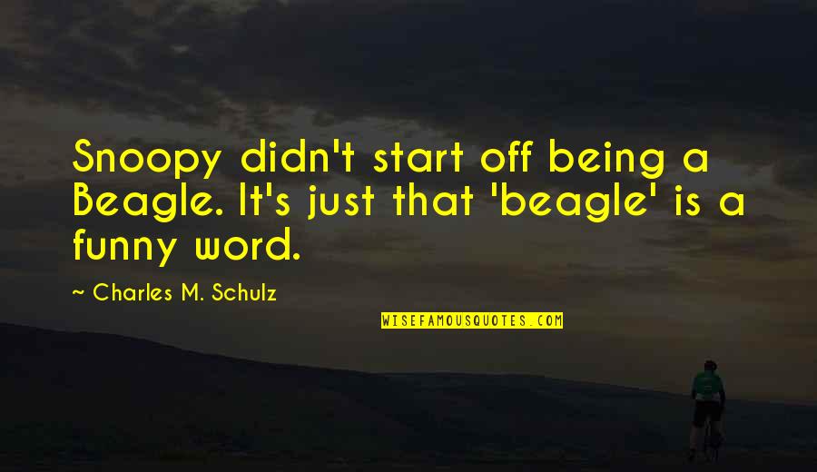 Funny Beagle Quotes By Charles M. Schulz: Snoopy didn't start off being a Beagle. It's