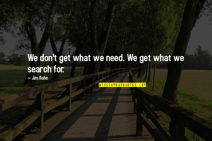 Funny Bear Hunting Quotes By Jim Rohn: We don't get what we need. We get