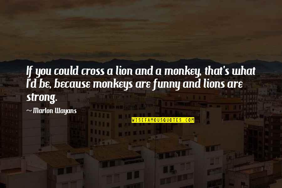 Funny Because Quotes By Marlon Wayans: If you could cross a lion and a