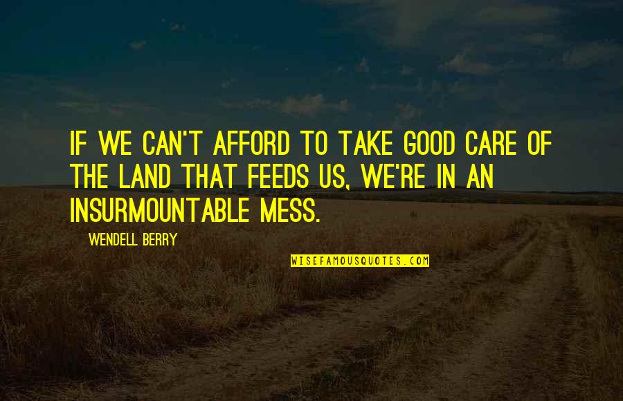 Funny Best Man Ending Quotes By Wendell Berry: If we can't afford to take good care