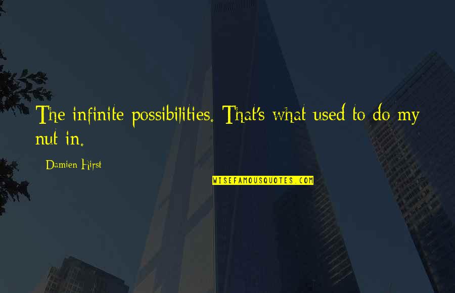 Funny Big Arm Quotes By Damien Hirst: The infinite possibilities. That's what used to do