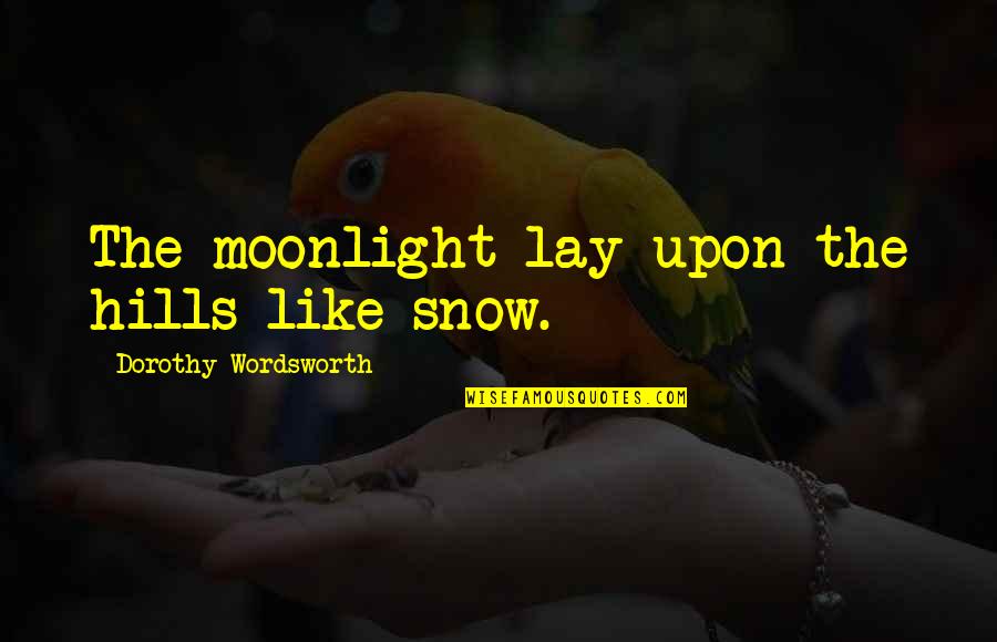 Funny Biting Quotes By Dorothy Wordsworth: The moonlight lay upon the hills like snow.