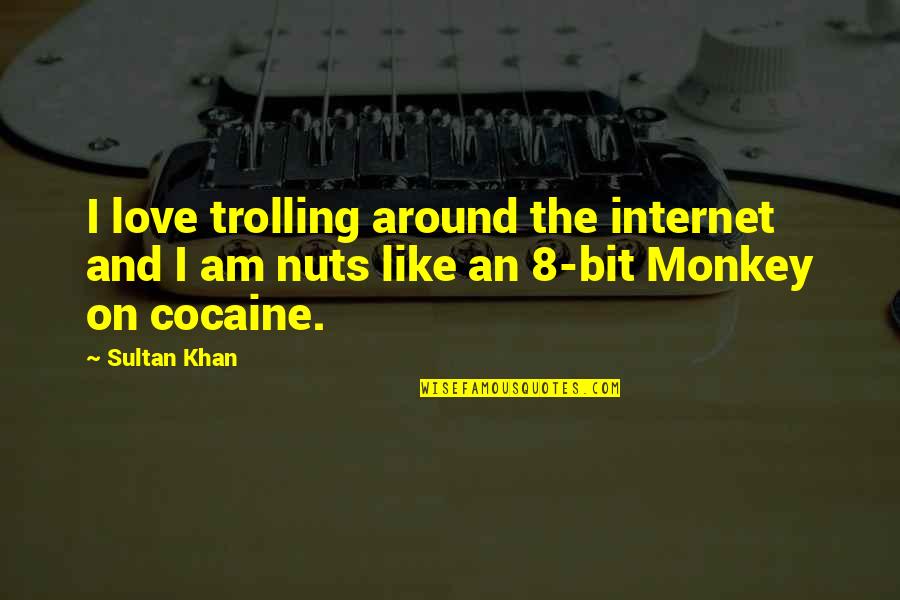 Funny Bleeding Quotes By Sultan Khan: I love trolling around the internet and I