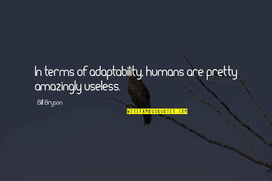 Funny Blogging Quotes By Bill Bryson: In terms of adaptability, humans are pretty amazingly