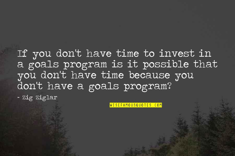 Funny Blurry Quotes By Zig Ziglar: If you don't have time to invest in