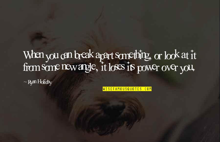 Funny Boat Sinking Quotes By Ryan Holiday: When you can break apart something, or look
