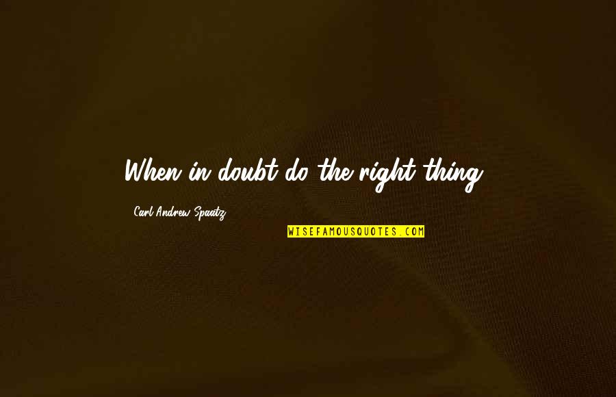 Funny Boss Work Quotes By Carl Andrew Spaatz: When in doubt do the right thing! Funny Boss Work Quotes By Carl Andrew Spaatz: When in doubt do the right thing!