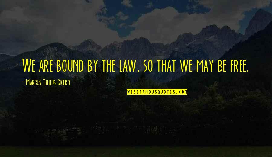 Funny Boy Sayings And Quotes By Marcus Tullius Cicero: We are bound by the law, so that