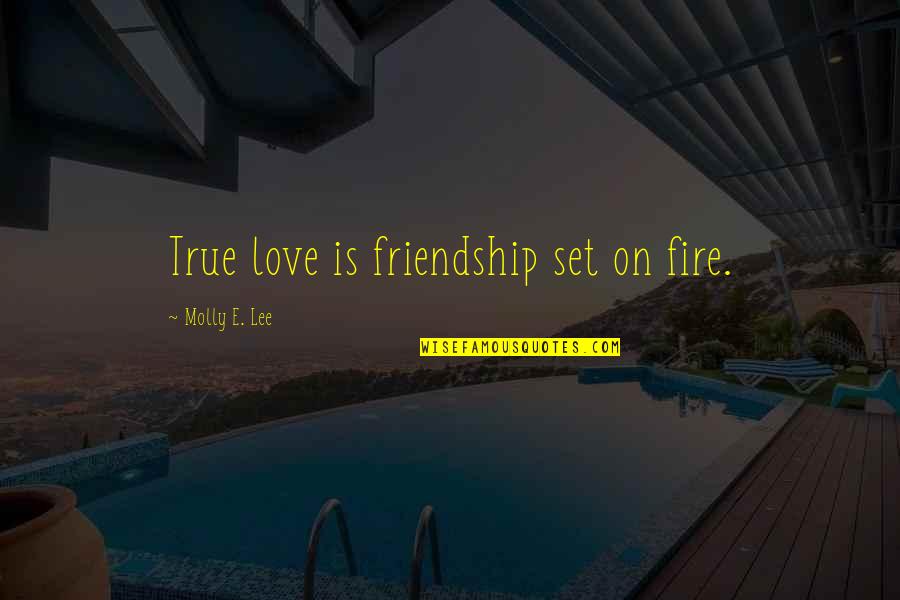Funny Brain Freeze Quotes By Molly E. Lee: True love is friendship set on fire.