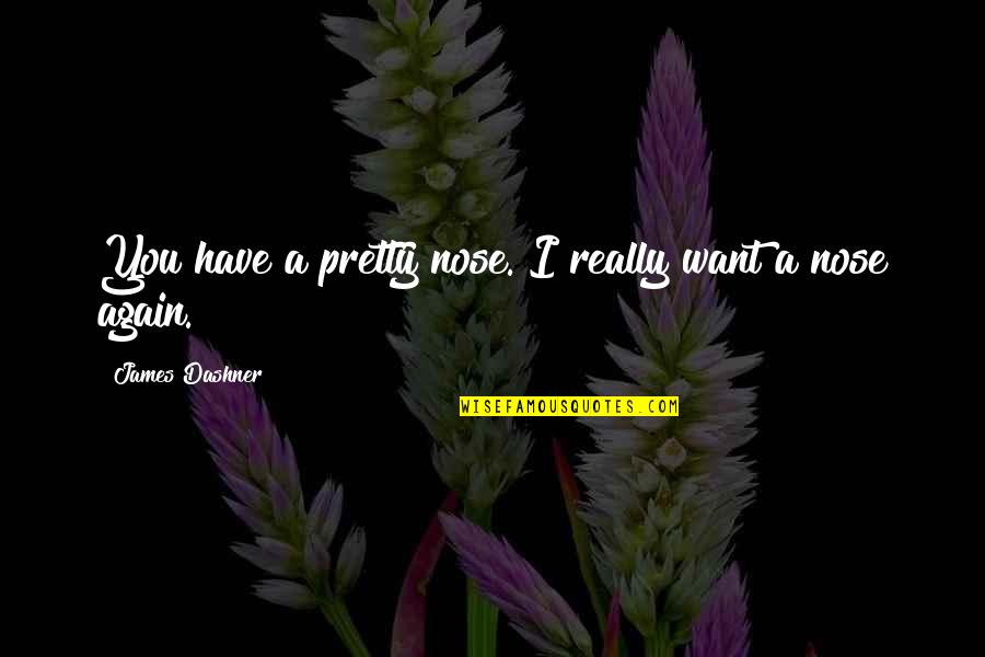 Funny Brazilian Jiu Jitsu Quotes By James Dashner: You have a pretty nose. I really want Funny Brazilian Jiu Jitsu Quotes By James Dashner: You have a pretty nose. I really want