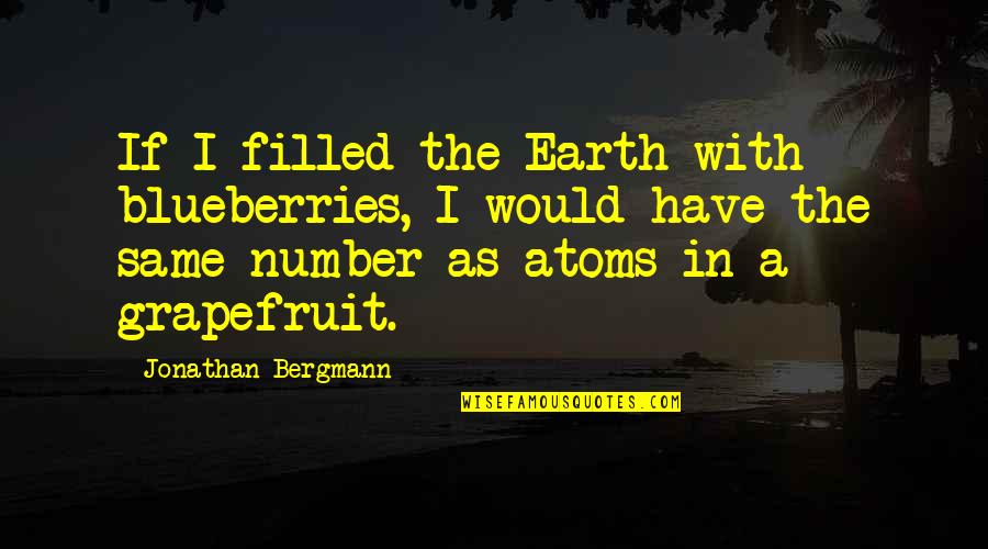 Funny Bruise Quotes By Jonathan Bergmann: If I filled the Earth with blueberries, I