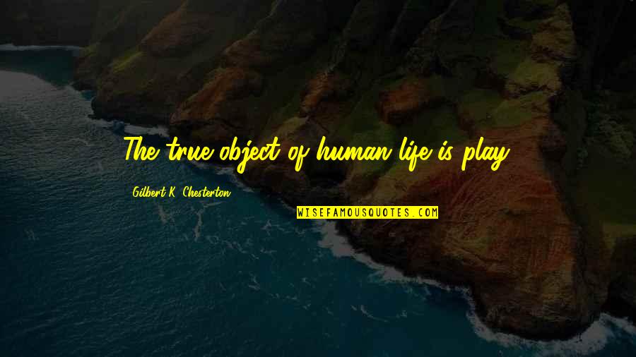 Funny Btr Quotes By Gilbert K. Chesterton: The true object of human life is play.