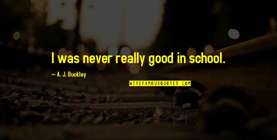 Funny Bunny Rabbits Quotes By A. J. Buckley: I was never really good in school.