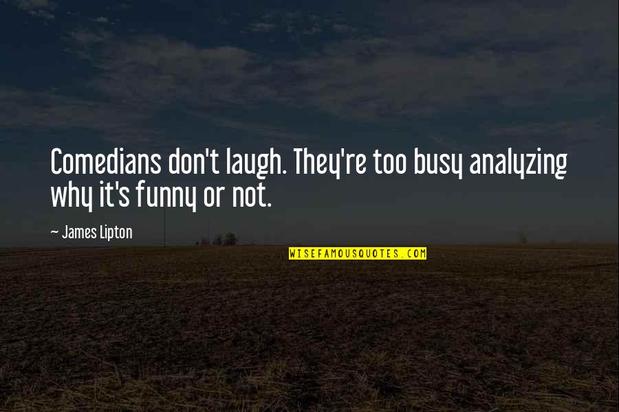Funny Busy As A Quotes By James Lipton: Comedians don't laugh. They're too busy analyzing why