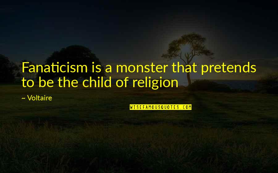 Funny But Meaningful Quotes By Voltaire: Fanaticism is a monster that pretends to be