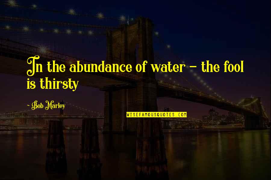 Funny Call Center Quotes By Bob Marley: In the abundance of water - the fool