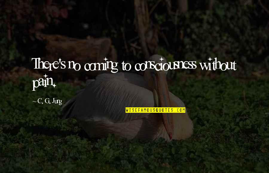 Funny Cap Quotes By C. G. Jung: There's no coming to consciousness without pain.
