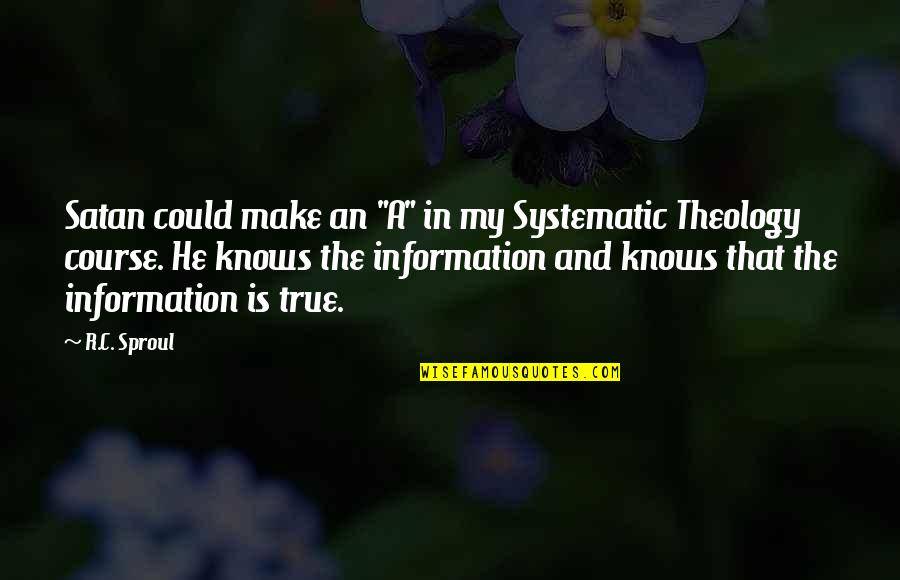 Funny Car Salesmen Quotes By R.C. Sproul: Satan could make an "A" in my Systematic