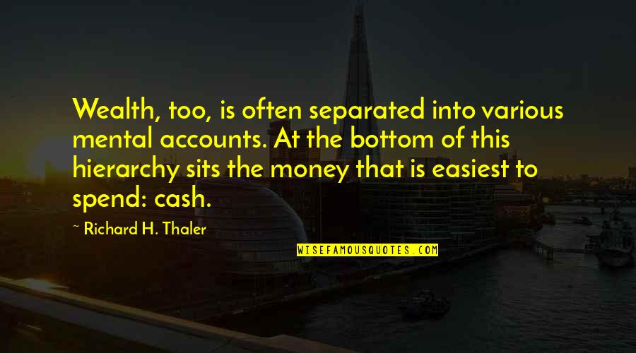 Funny Cat Fight Quotes By Richard H. Thaler: Wealth, too, is often separated into various mental