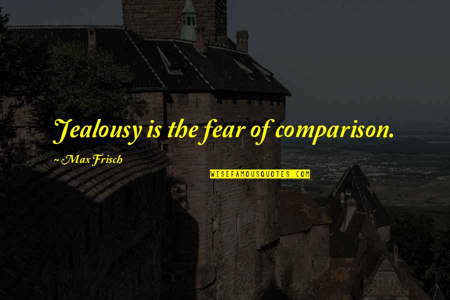 Funny Charity Quotes By Max Frisch: Jealousy is the fear of comparison.