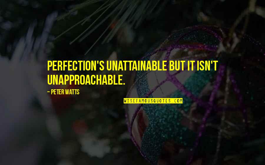 Funny Chemistry Quotes By Peter Watts: Perfection's unattainable but it isn't unapproachable.