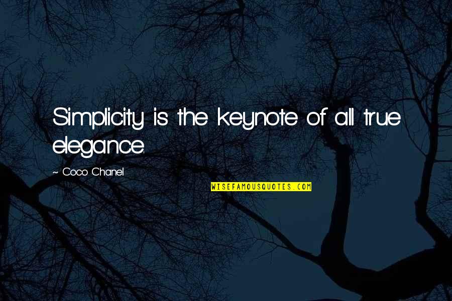 Funny Chill Quotes By Coco Chanel: Simplicity is the keynote of all true elegance.