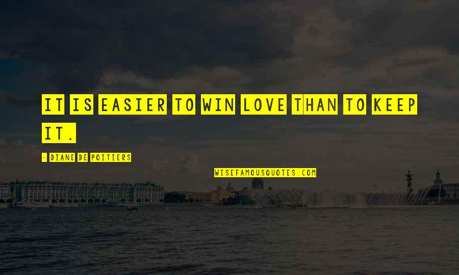 Funny Chinese Quotes By Diane De Poitiers: It is easier to win love than to