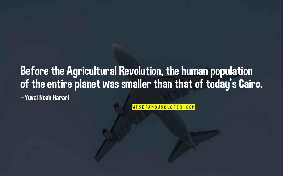 Funny Chinese Quotes By Yuval Noah Harari: Before the Agricultural Revolution, the human population of
