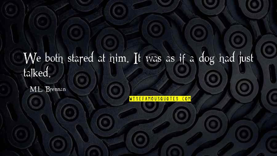 Funny Civil Engineering Quotes By M.L. Brennan: We both stared at him. It was as