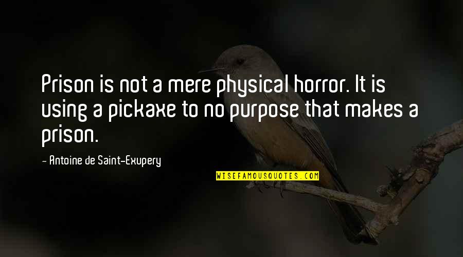 Funny Clinic Quotes By Antoine De Saint-Exupery: Prison is not a mere physical horror. It