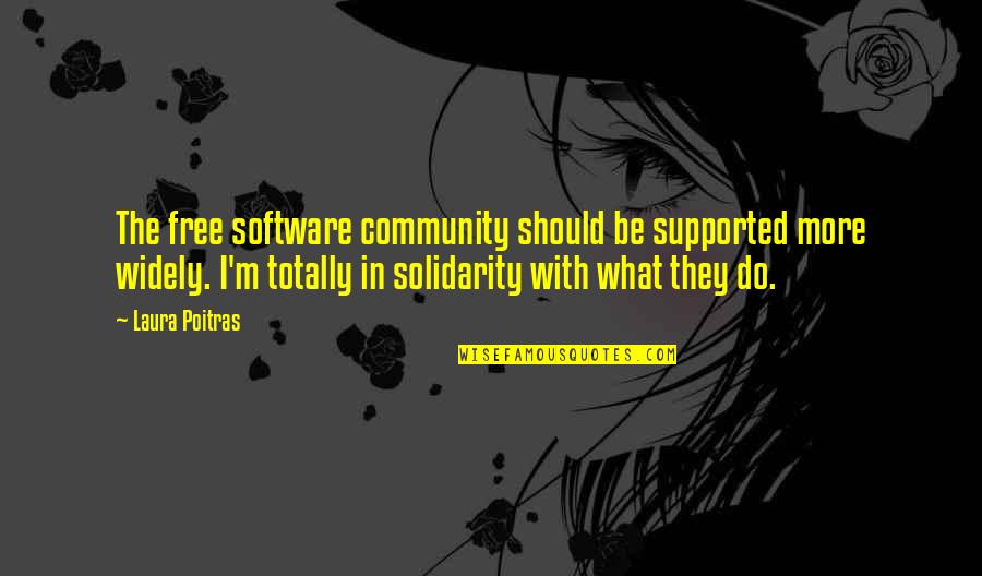Funny Company Quotes By Laura Poitras: The free software community should be supported more