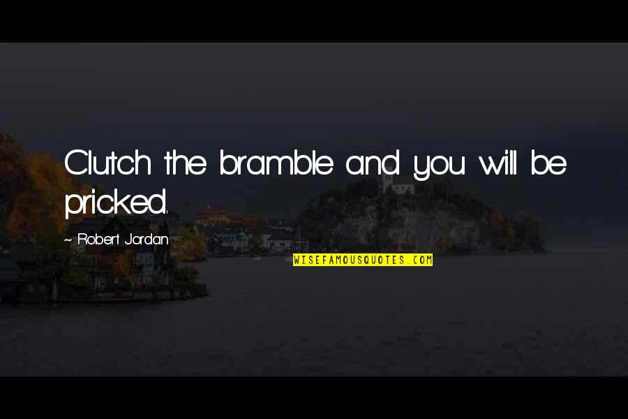 Funny Conundrum Quotes By Robert Jordan: Clutch the bramble and you will be pricked.