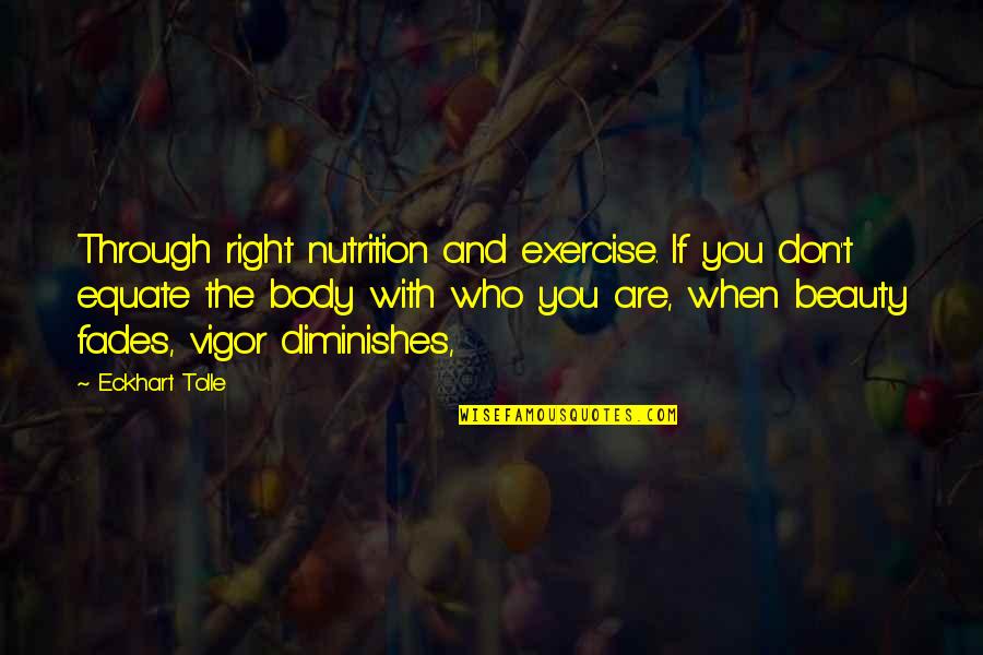 Funny Country Singer Quotes By Eckhart Tolle: Through right nutrition and exercise. If you don't