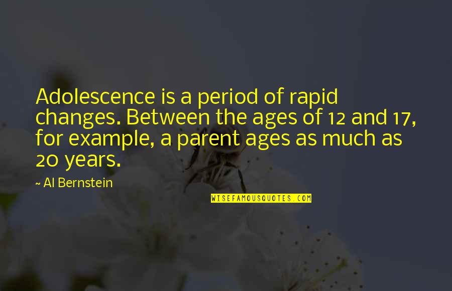 Funny Creed Quotes By Al Bernstein: Adolescence is a period of rapid changes. Between