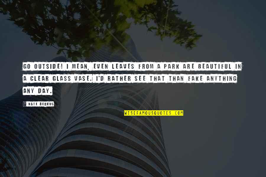 Funny Cross Examination Quotes By Nate Berkus: Go outside! I mean, even leaves from a
