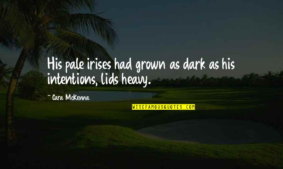 Funny Cuban Quotes By Cara McKenna: His pale irises had grown as dark as