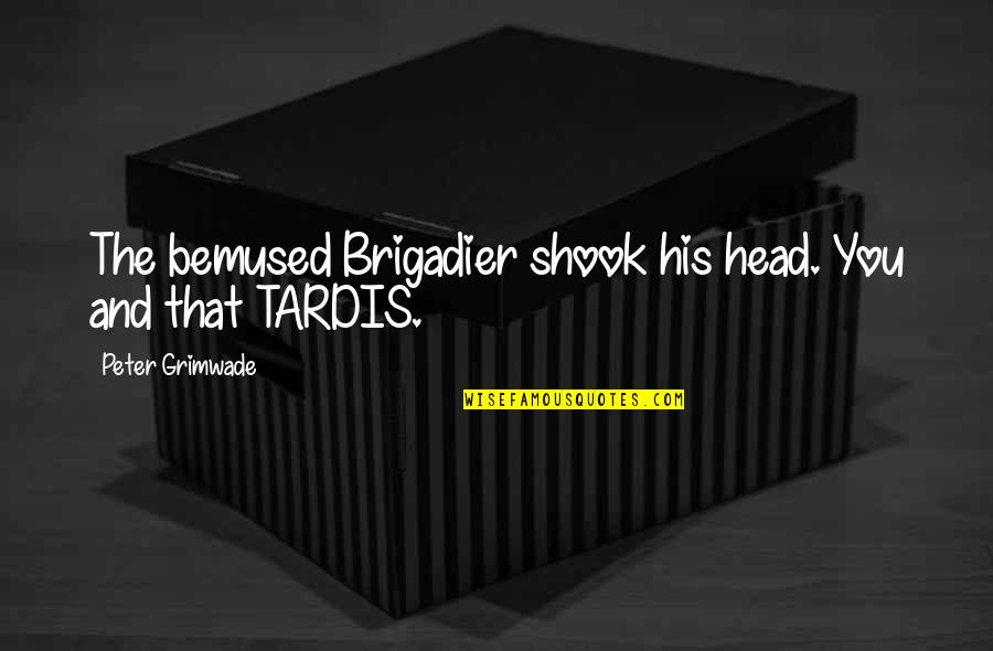 Funny Dark Knight Rises Quotes By Peter Grimwade: The bemused Brigadier shook his head. You and Funny Dark Knight Rises Quotes By Peter Grimwade: The bemused Brigadier shook his head. You and