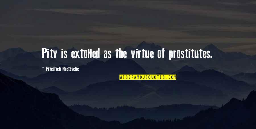 Funny Destiny Game Quotes By Friedrich Nietzsche: Pity is extolled as the virtue of prostitutes.