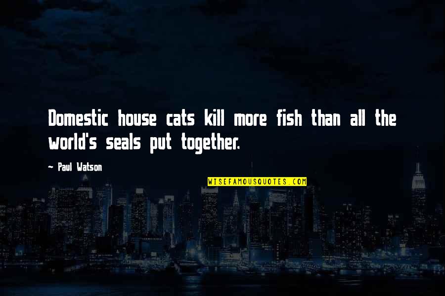 Funny Disaster Recovery Quotes By Paul Watson: Domestic house cats kill more fish than all