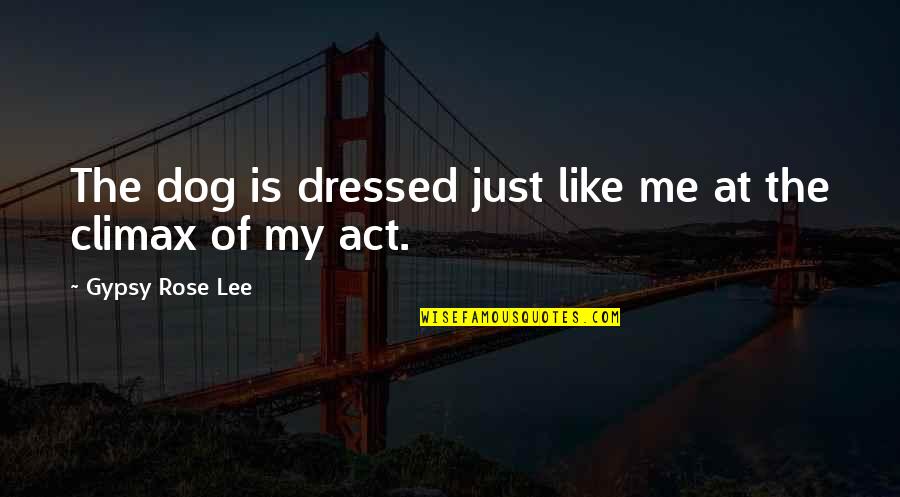 Funny Dog Quotes By Gypsy Rose Lee: The dog is dressed just like me at
