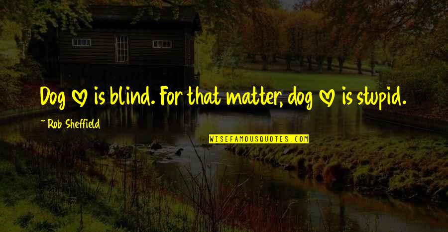 Funny Dog Quotes By Rob Sheffield: Dog love is blind. For that matter, dog