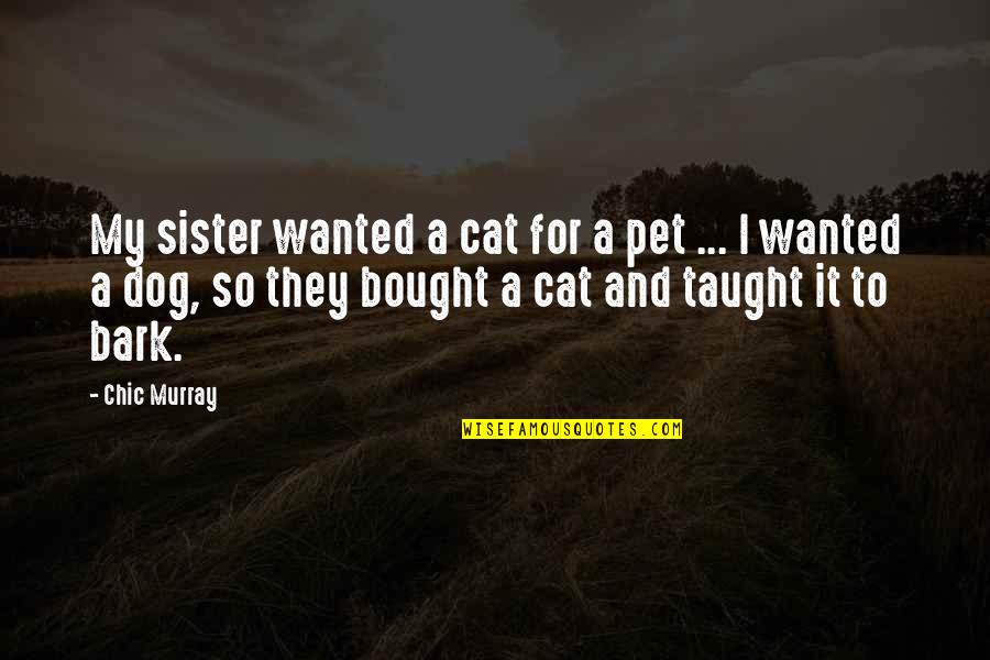 Funny Dog Vs Cat Quotes By Chic Murray: My sister wanted a cat for a pet