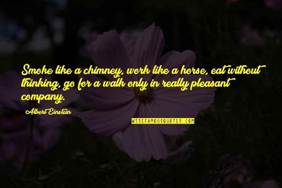 Funny Dora Quotes By Albert Einstein: Smoke like a chimney, work like a horse,