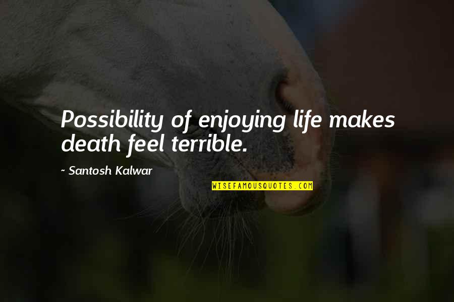 Funny Dota Hero Quotes By Santosh Kalwar: Possibility of enjoying life makes death feel terrible.