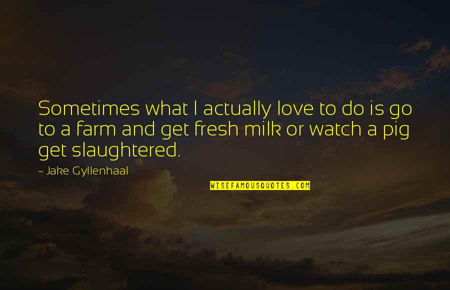 Funny Dumb Love Quotes By Jake Gyllenhaal: Sometimes what I actually love to do is