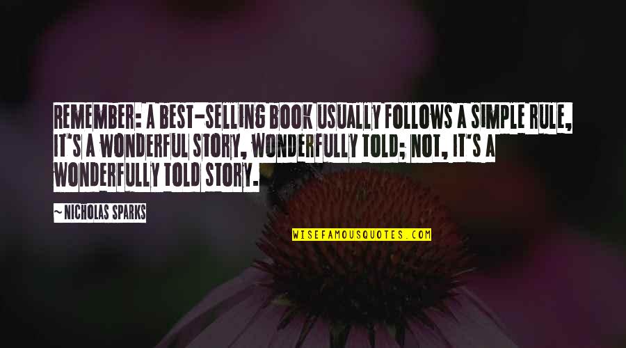 Funny Dunder Mifflin Quotes By Nicholas Sparks: Remember: A best-selling book usually follows a simple