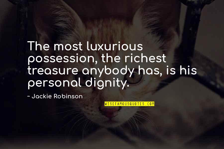 Funny Dyke Quotes By Jackie Robinson: The most luxurious possession, the richest treasure anybody