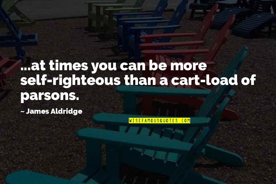 Funny Egoism Quotes By James Aldridge: ...at times you can be more self-righteous than