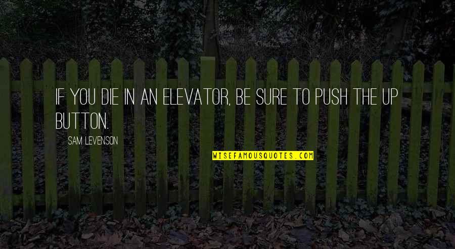 Funny Elevator Quotes By Sam Levenson: If you die in an elevator, be sure