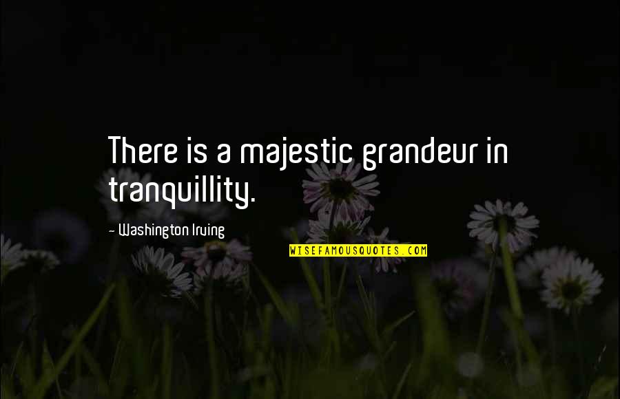 Funny Emojis Quotes By Washington Irving: There is a majestic grandeur in tranquillity.